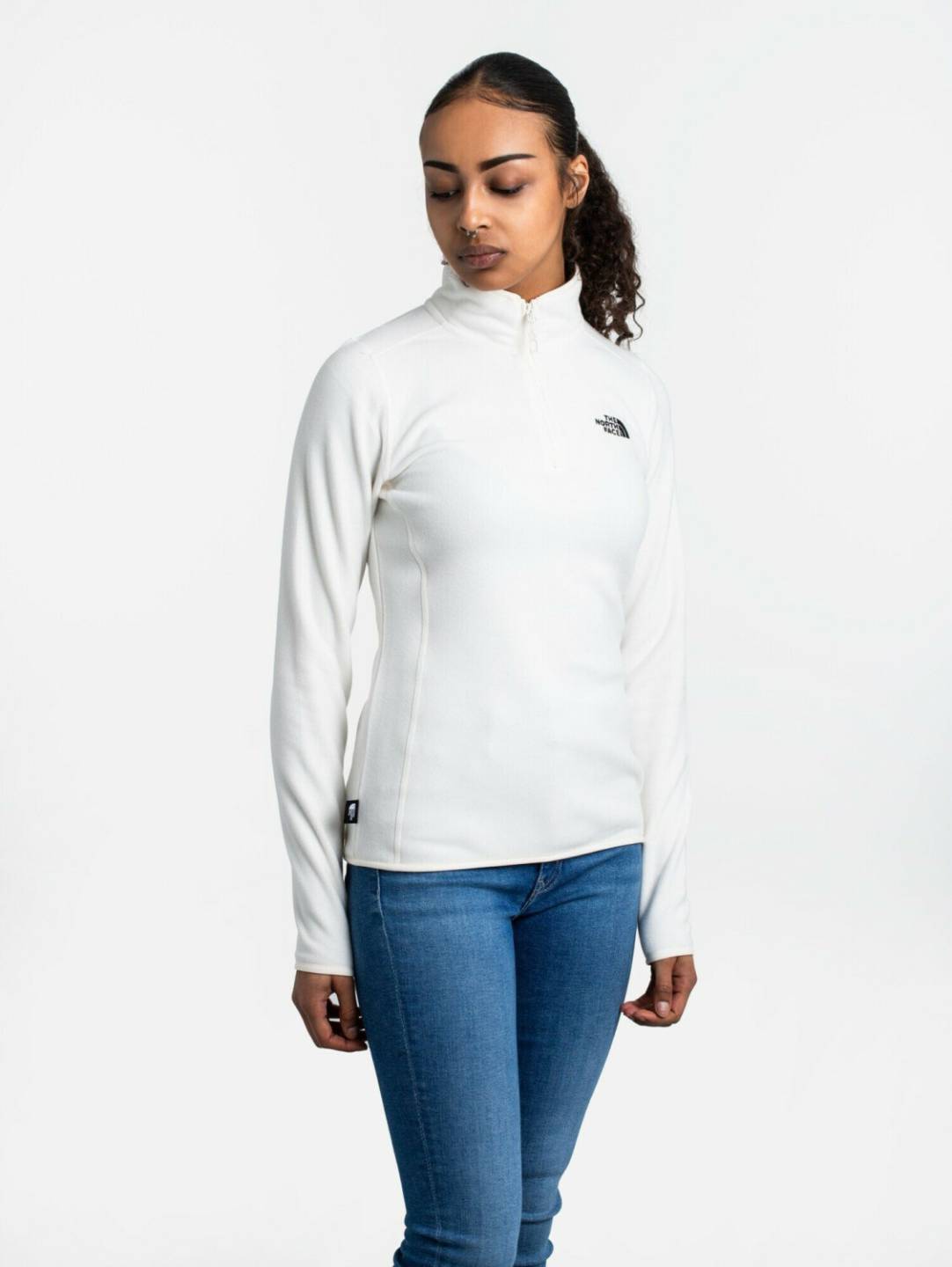 Damen-Pullover The North Face 100 Glacier Fleece 1/4 Zip Womenwhite