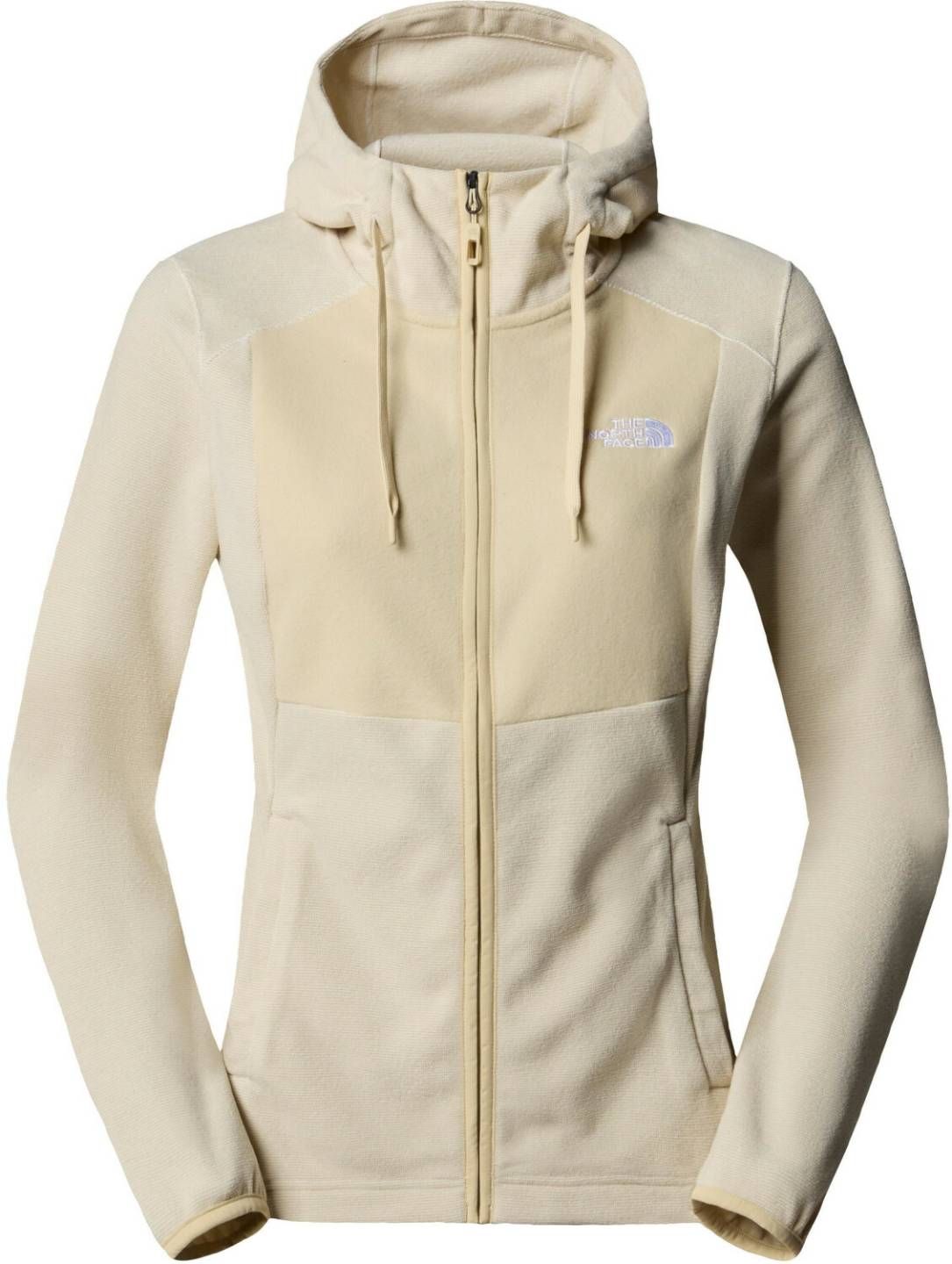 The North Face Women's Homesafe Full Zip Fleece Hoodie (8567)white dune/gravel stripe Outdoorbekleidung