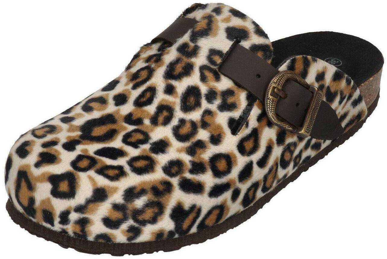 Plakton Pantoletten BLOGG 181539 leopard chocolate Pantoletten