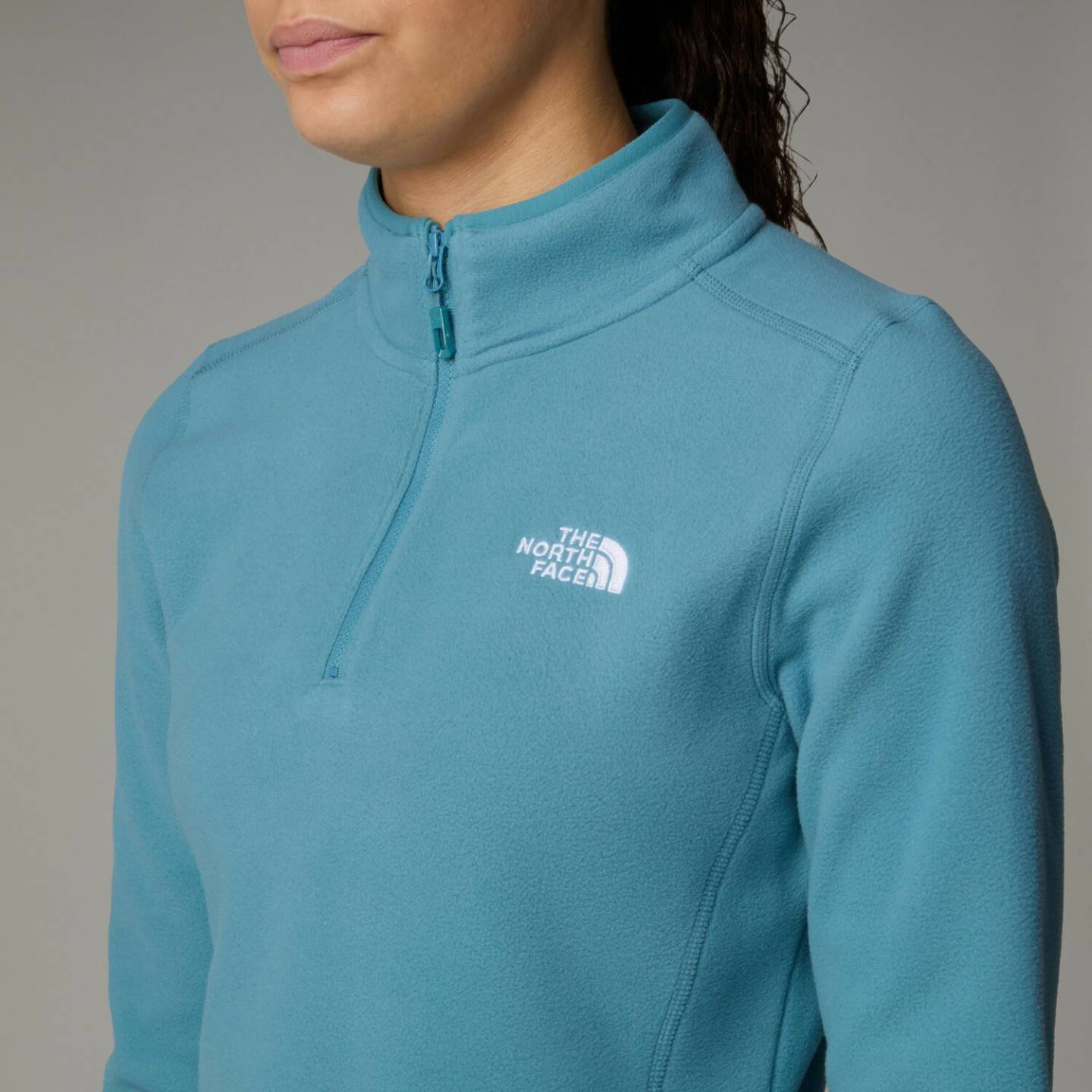 Damen-Pullover The North Face 100 Glacier Fleece 1/4 Zip Womenalgae blue