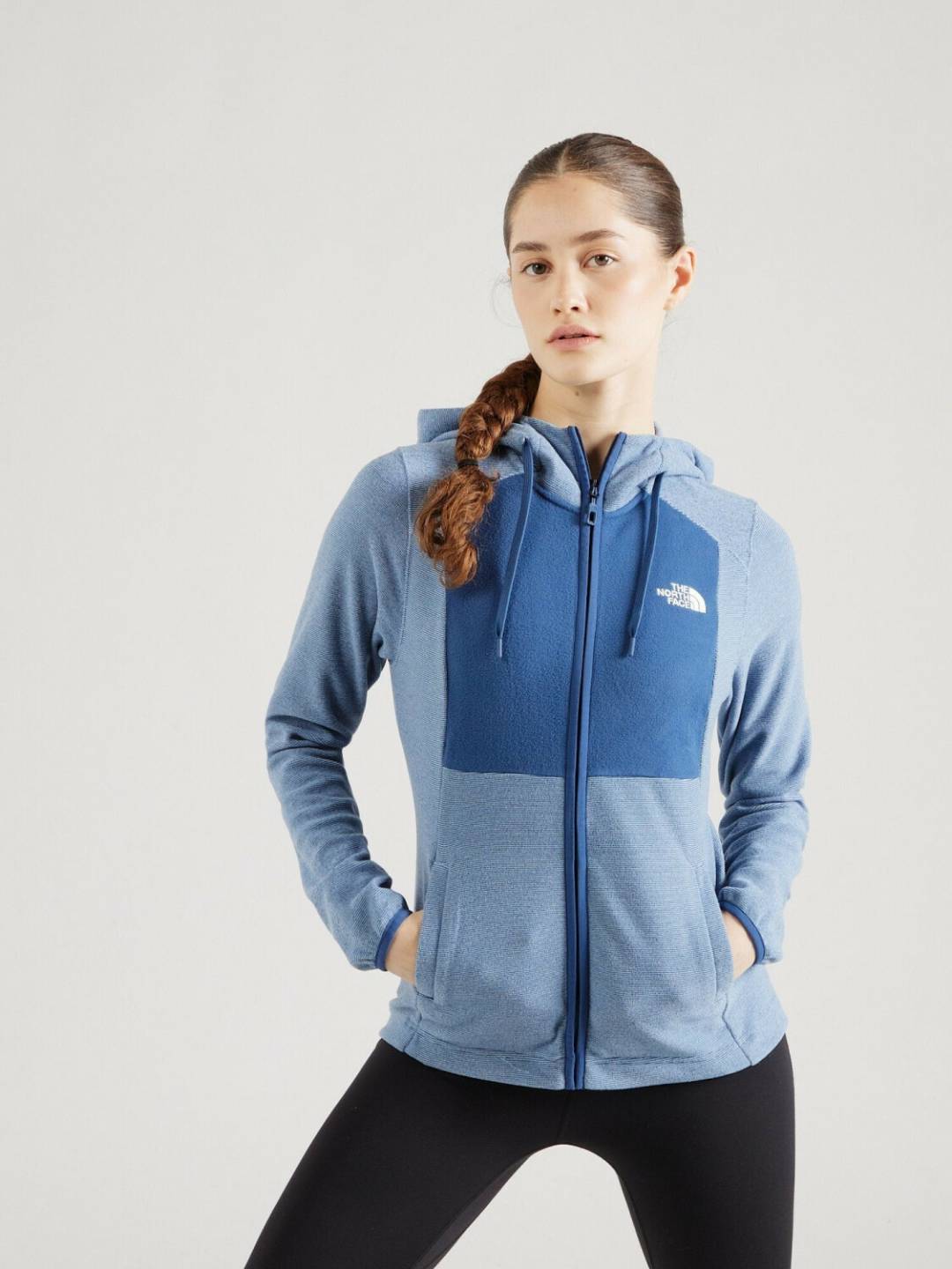 The North Face Women's Homesafe Full Zip Fleece Hoodie (8567)steel blue/shady blue stripe Outdoorbekleidung