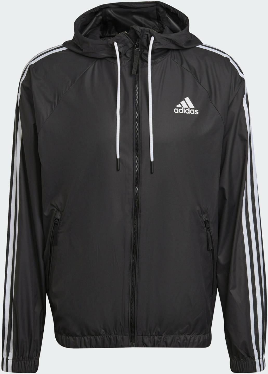 Outdoorbekleidung Adidas Man BSC 3-Stripes Wind Jacket black/black/white (H65776)